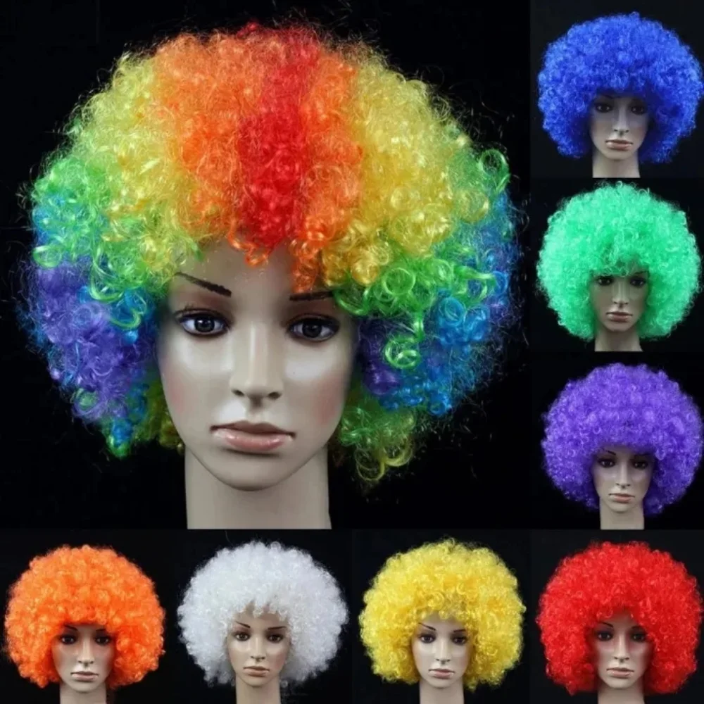 Multicolored Performance Curly Clown Wavy Wig Explosive Cosplay Funny Hair Christmas Birthday Party Disco Decor Dance Bar Gift