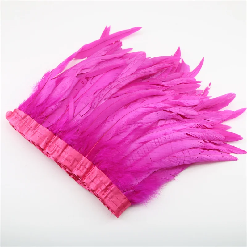 10 Yards Rooster Feathers Trim for Sewing 25-40cm 10-14inch Chicken Fringe Ribbons Accessories DIY Wedding Decor