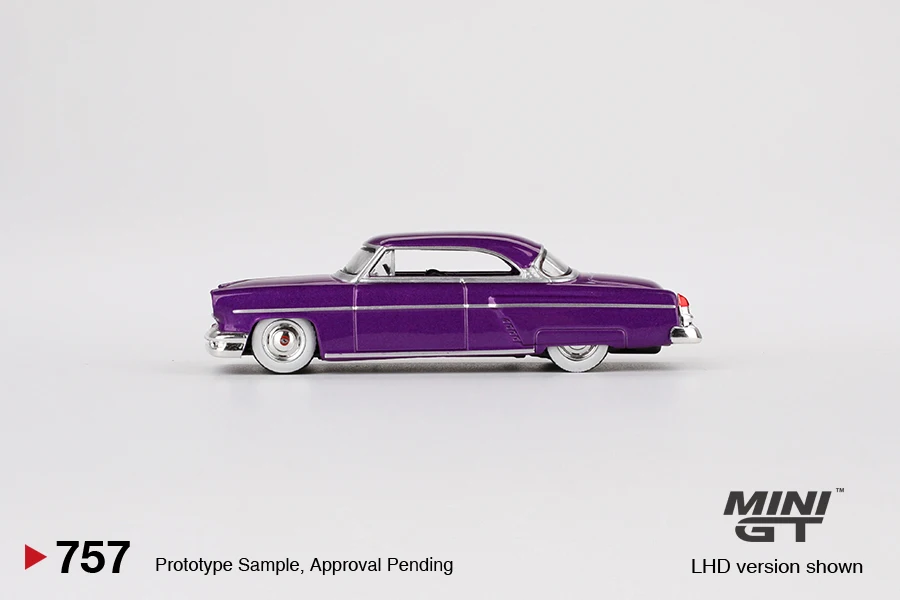 MINIGT 1/64 Lincoln Capri Hot Rod 1954 Purple Metallic MGT00757-CH  Metal Alloy Diecast Car Model Boys Toy Gift Decorations