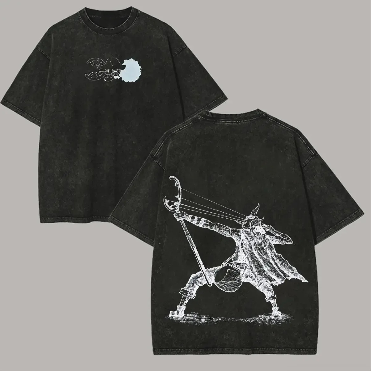 2026 Anime ONE PIECE Anime Nika Luffy Printed T-shirt Men's and Women's Washed T-shirt High Quality Vintage Cotton T-shirt Tops