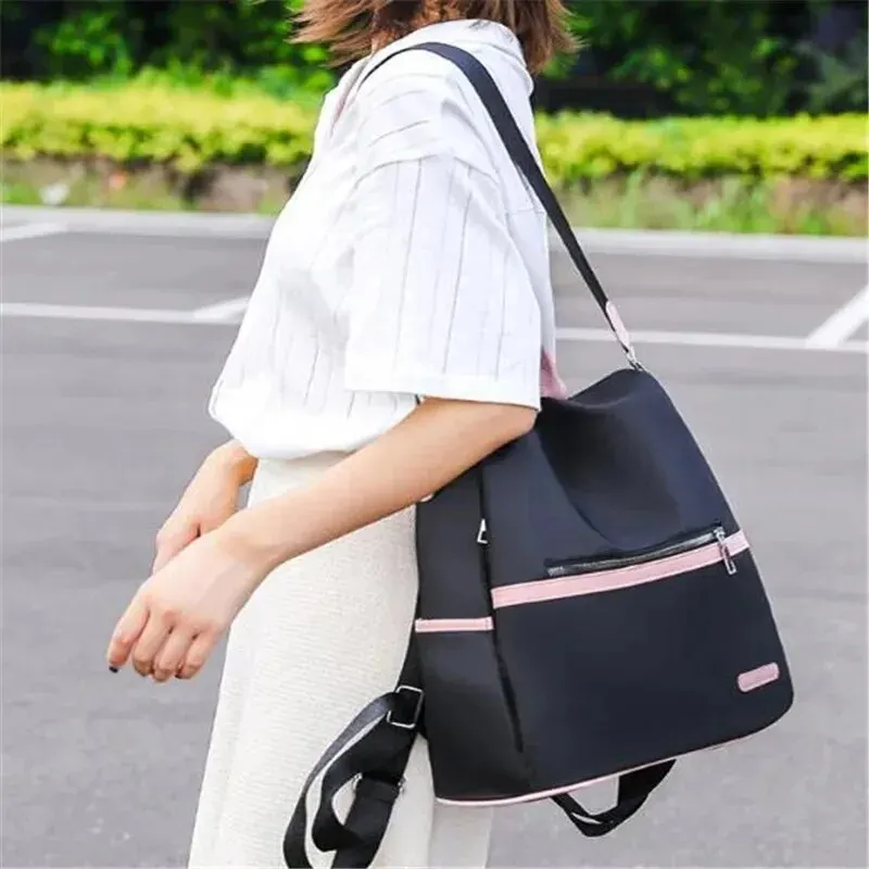 Casual Oxford Backpack Women Black Waterproof Nylon School Bags For Teenage Girls High Quality Fashion Travel Tote Packbag 2023