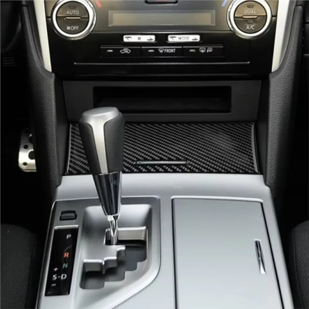 Center Console Storage Box Cover Trim In Carbon Fiber For Toyota Camry 2012-2014
