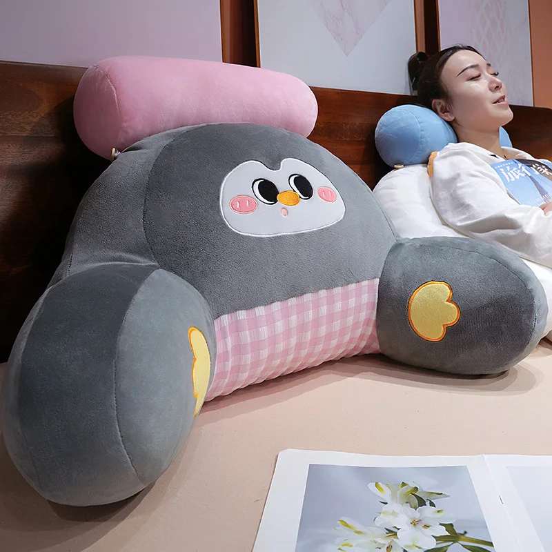 

Cartoon Penguin Cat Bedside Cushion Soft Bag Office Pillow Dormitory Cute Reading Pillow Backrest Bed By Sofa Waist Protection