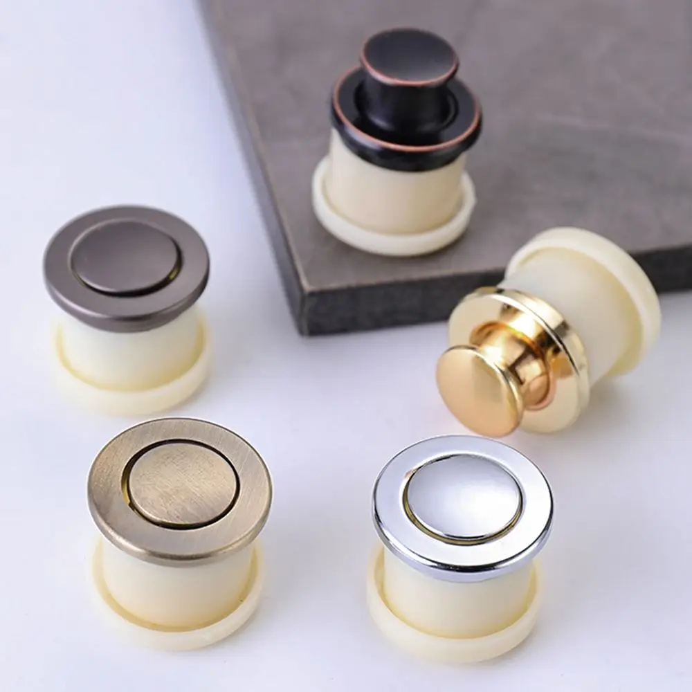 Versatile Minimalist Zinc Alloy Door Handle Pop-up Unique Wardrobe Cabinet Knobs Retractable Invisible Bouncing Handle Household