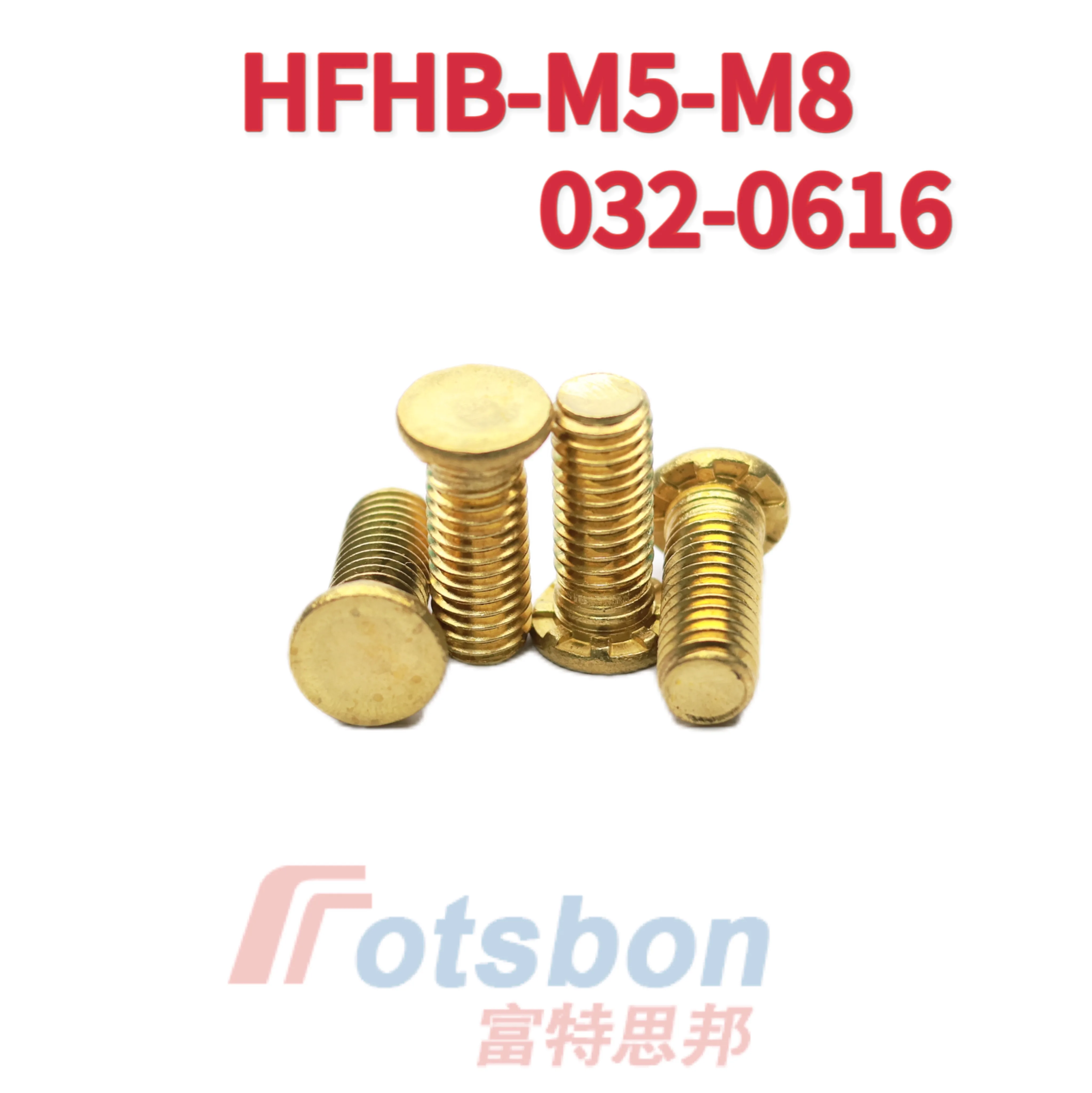 Heavy-Duty Self-Clinching Studs HFHB-M5M6M8M10/032/0420/0518/0616 Brass Copper Pressure Riveting Thicken Screw