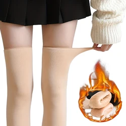 Women's Stockings Solid Thickened Over The Knee Socks Fleece Lined Warm Snow SoxThigh High Thermal Sock Women's Leg Warmers