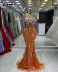 Burnt Orange Cocktail Dresses Mermaid Crystals Prom Dresses Sleeveless Celebrity Dresses Vestidos De Cóctel Engagement Dresses