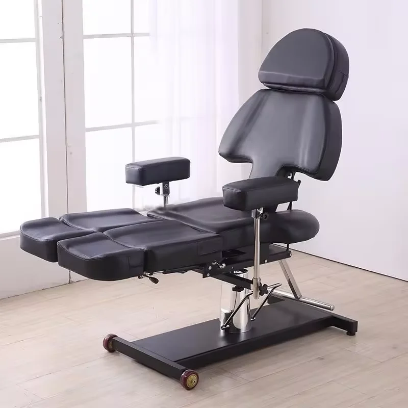 Hydraulic Adjustable Aesthetic Facial Bed Modern Spa Bed Massage Dental Tattoo Chairs Foldable Treatment Table for Bathrooms
