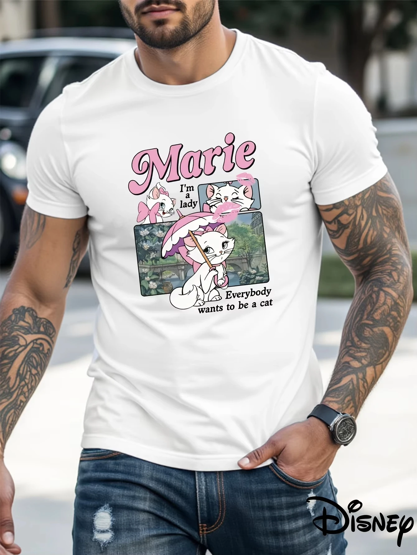 

Disney New Noble Mary Graphic Print · T-Shirt Men's Everyday Casual and Themed Event Wear Neutral Cotton Short Sleeve Plus Size