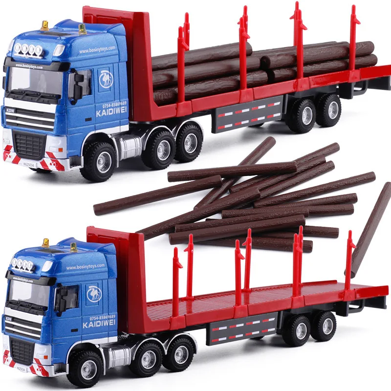 KAIDIWEI 1:50 Alloy Wood Transporter Model Timber Truck Transport Vehicle Car Toy For Collection Boys