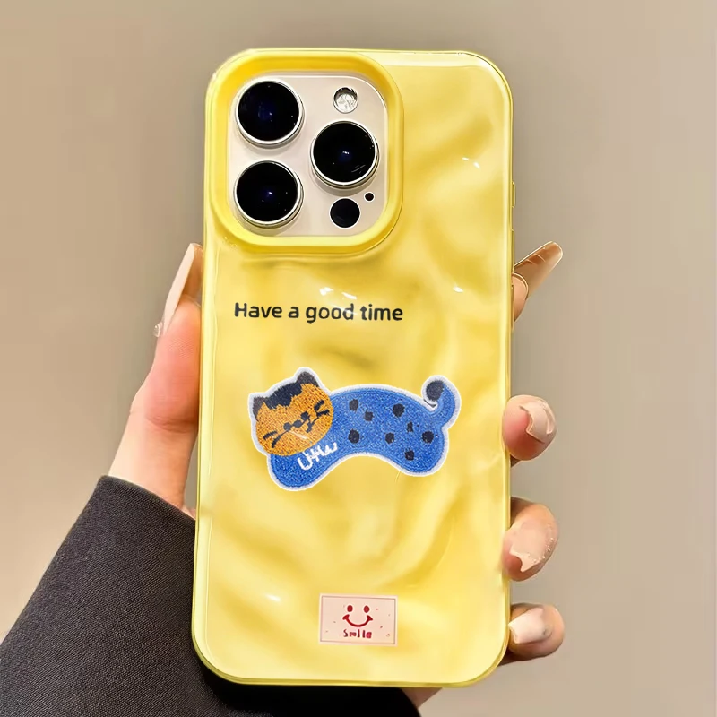 

Universal Lazy Cat Lovely Pattern Case For iPhone 13 14 Pro Max 15 16 17 Air 12 11 8 7 Plus XR XS Anti-fingerprint Durable Cover