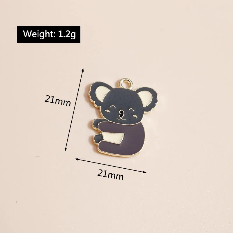 Leslie 10 Stück Emaille-Tieranhänger Bär Ente Frosch Pinguin für Schmuckherstellung DIY Halsketten Ohrringe Schmuckzubehör – Detail 7