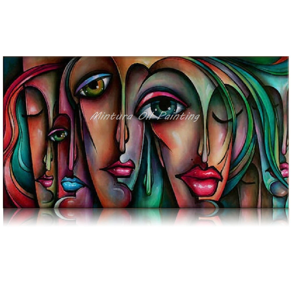 Mintura Art Hand-Painted People Sex Girls Oil Painting On Canvas,Wall Picture,Pop Art Modern Abstract Poster For Home Decoration