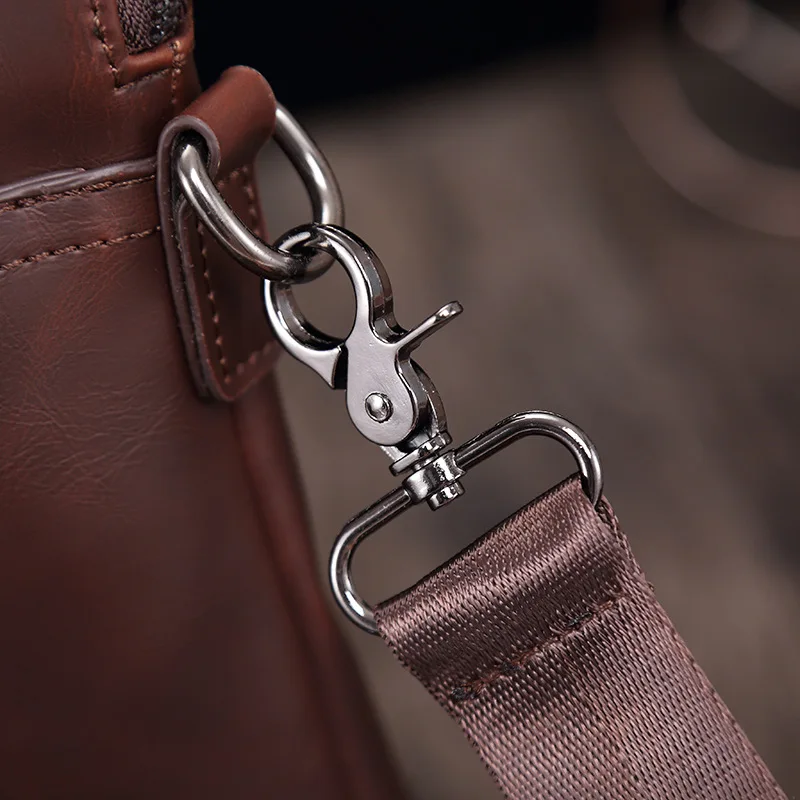 Borsa a mano da uomo casual in pelle pu valigetta da lavoro retrò borsa a tracolla per computer da lavoro multifunzione da uomo da 15,6 pollici