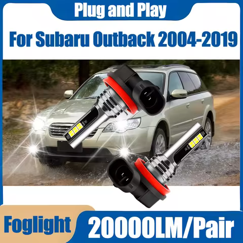 2PCS 20000LM Fog Lights Canbus No Error H11 H8 H9 60W LED Fog Lamps 6000K White Plug and Play 12V For Subaru Outback 2004-2019
