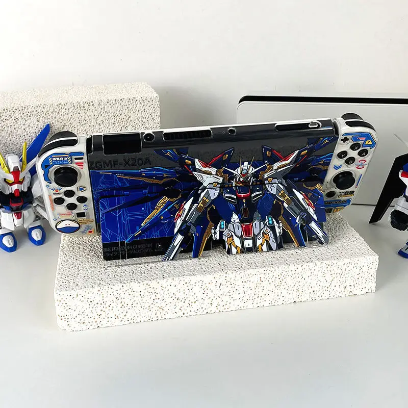 Gundam capa protetora para interruptor criatividade translucidez habitação protetora capa fina pele ns switch oled acessórios de jogo