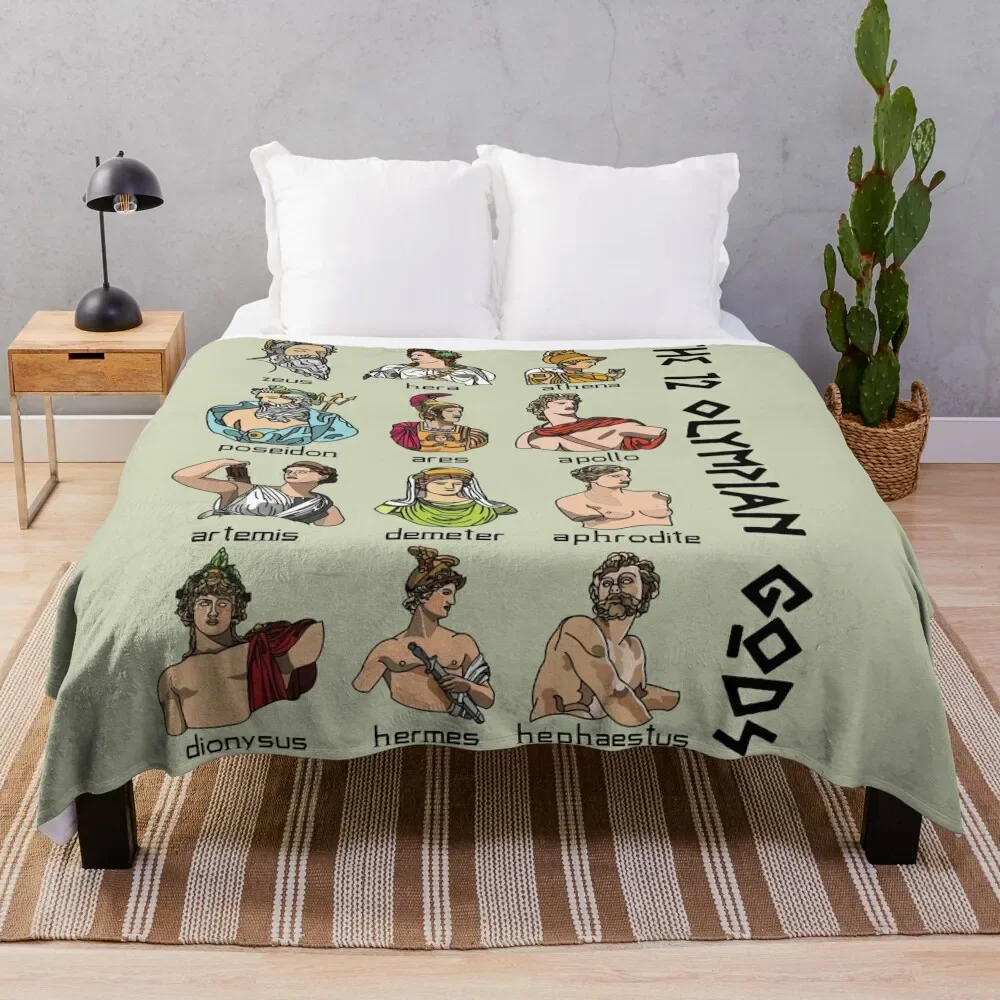 Twelve Olympians (color) : greek mythology Throw Blanket warm winter Decorative Beds Luxury Flannel wednesday Blankets