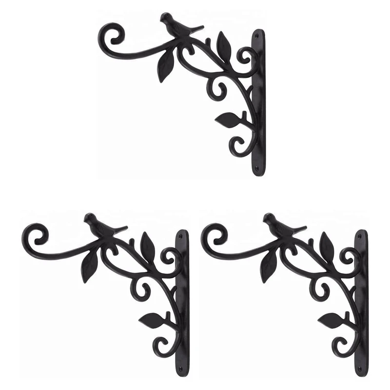 

3X Hanging Plant Hook Cast Iron Flower Basket Hooks Bracket Hanger For Bird Feeder Lantern Planters Pots Wind Chimes
