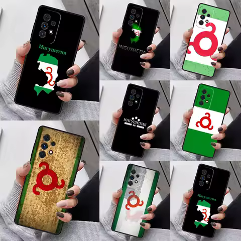 Ingushetia Flag Phone Case For Samsung Galaxy S23 S21 S20 FE S24 S22 Ultra Note20 S10 S9 S8 Plus A40 A52 A12 A13 A53