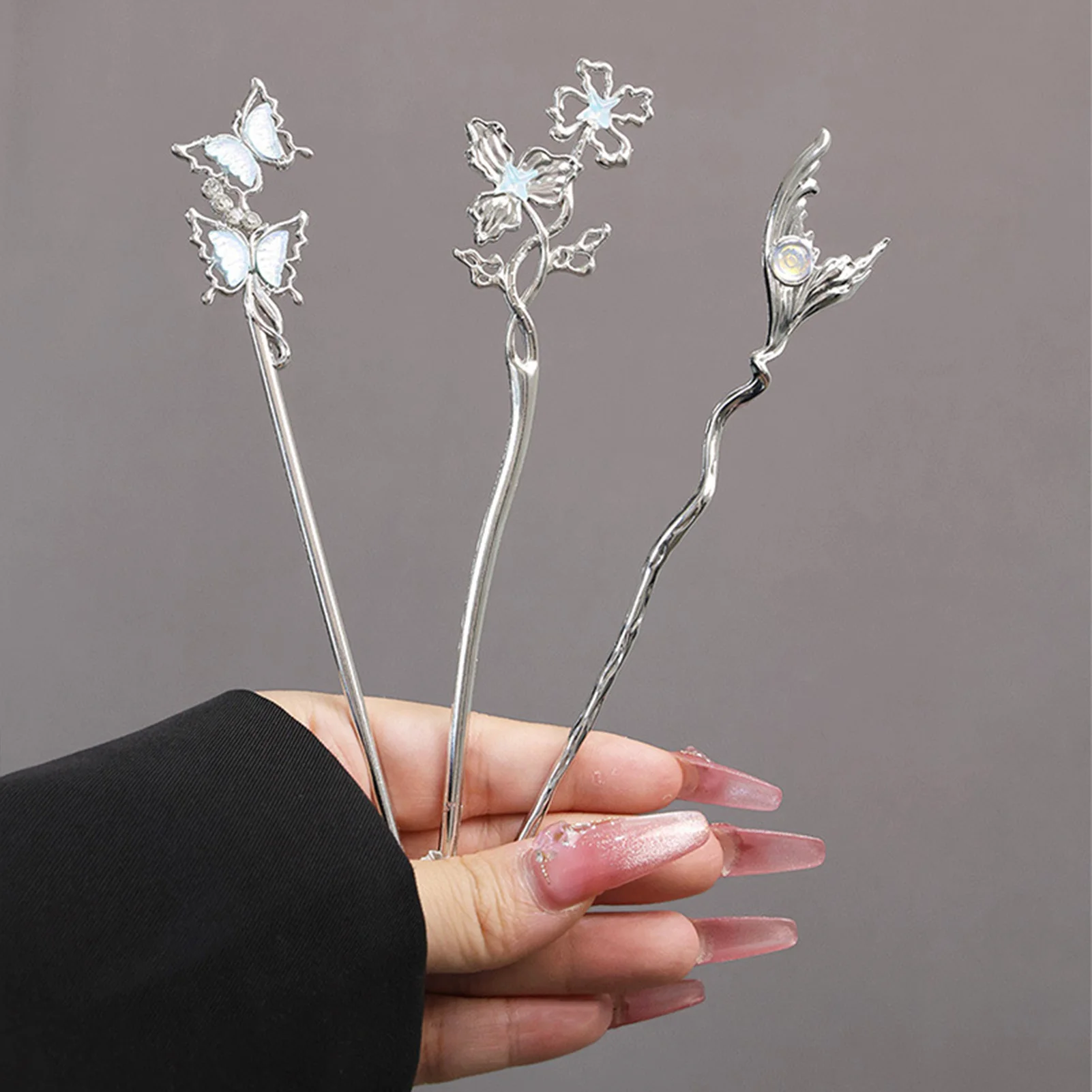 Starry-Sky Moonlight Stone Hairpin Female New Chinese Style Hairpins Modern Hairpin Metal Hair Stick High Grade Hair Accessories image 2