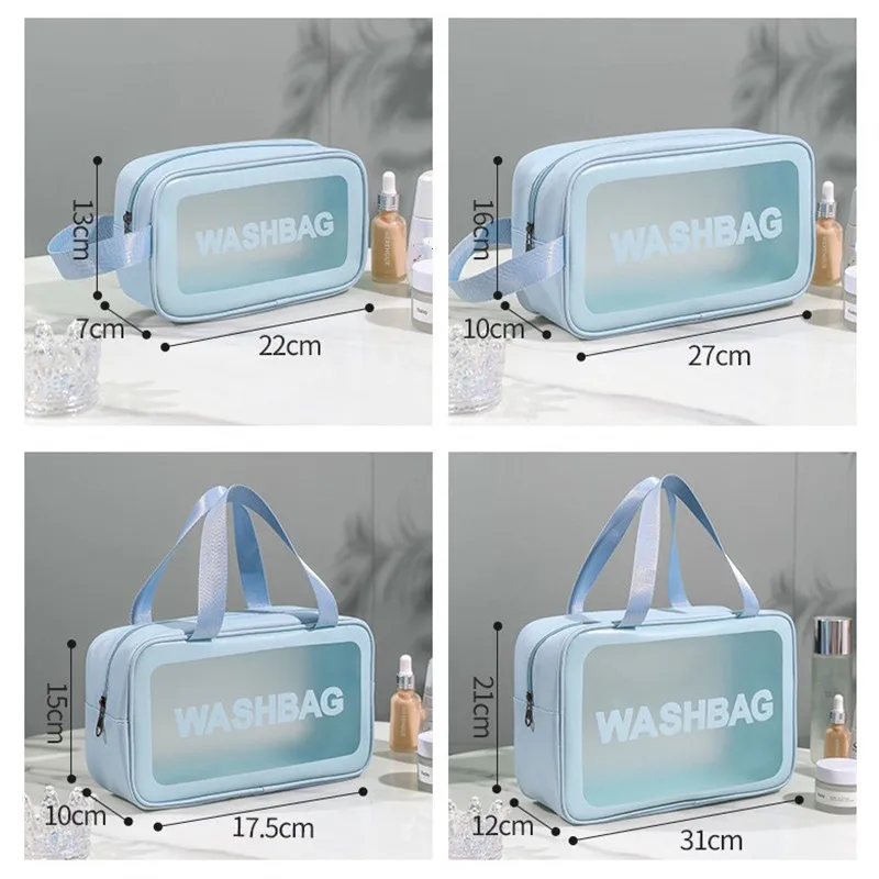 Portable Travel Wash Bag Female Transparent Waterproof Makeup Storage Pouch Large Capacity Cosmetic Organizer Beauty Women Case