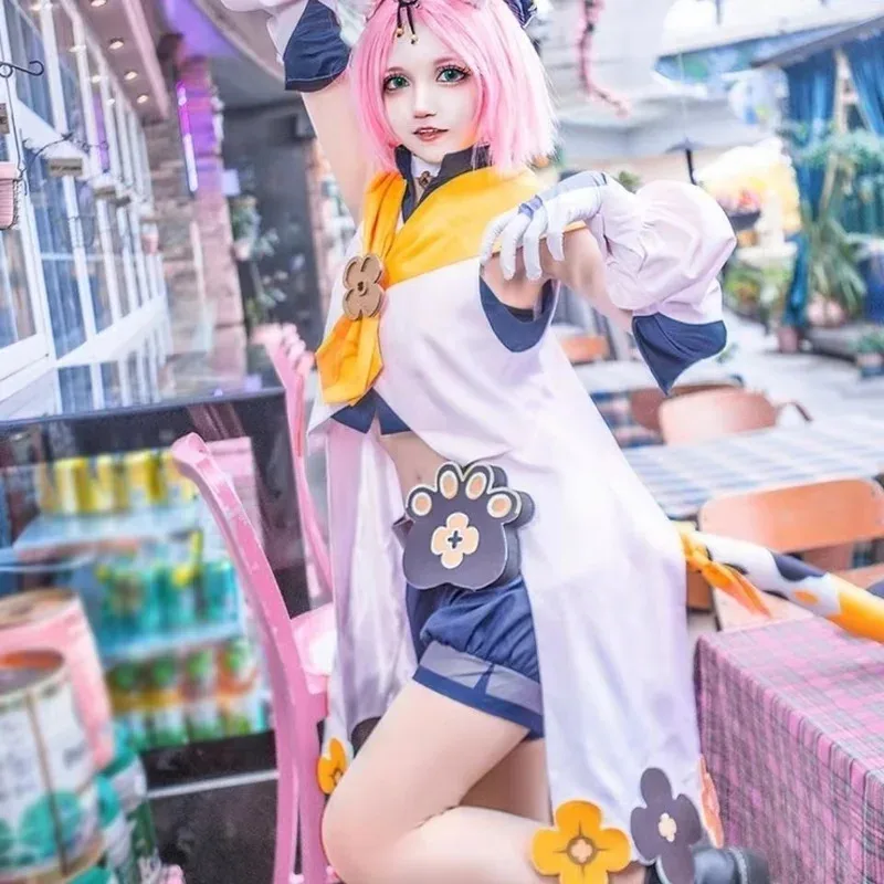 Сиси 2233ANIMECC Костюм Диона Берет Шляпа Уши Парик Обувь Игра Genshin Impact Косплей Наряд Хэллоуин Карнавальная Униформа fo