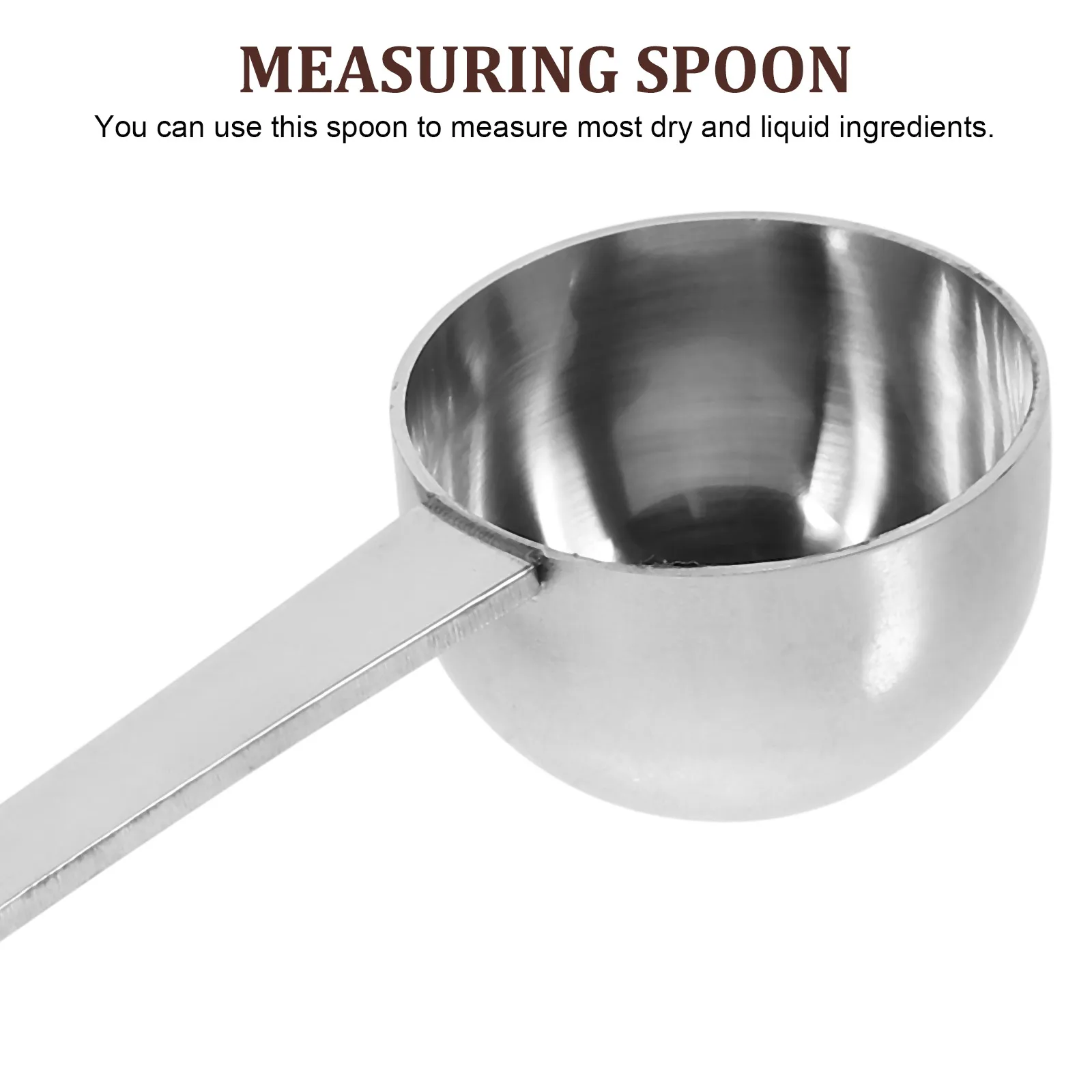 

1pc Stainless Scoop Powder Measuring Spoon for Coffee Milk Baking Kitchen Accessory Golden Metal Spoon