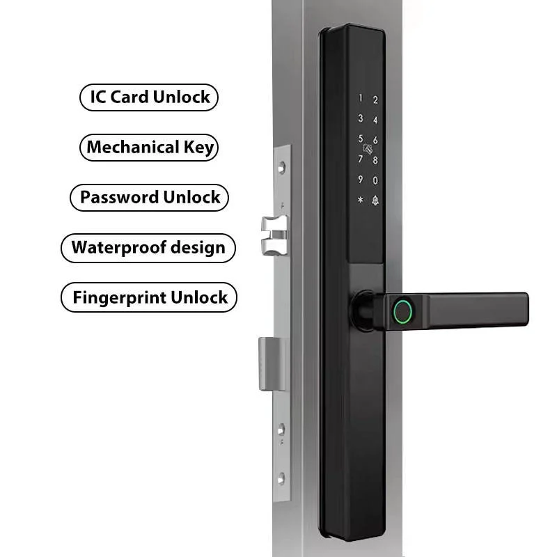 European Standard Aluminium Smart Door Lock App Enabled Fingerprint Cerradura Digital Keypad Thin Lock