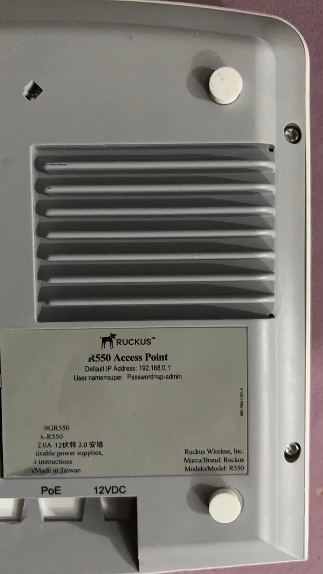Neuer Original Ruckus R550 Indoor Wireless Access Point 901-R550-WW00 Bester Preis 300 Mbit/s max. LAN-Datenrate 2,4 g Firewall QoS WEP