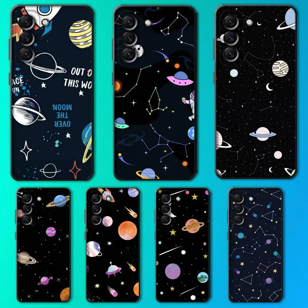 

Space Planet Stars Moon Phone Case For Samsung Galaxy A13,A21s,A22,A31,A32,A52,A53,A71,A80,Soft Black Shell