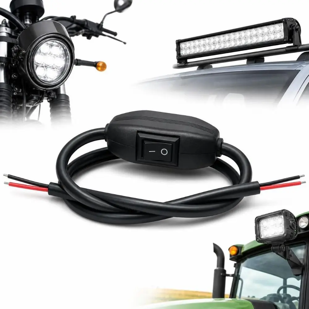 Portable 12V-80V Inline Cord Switch Wire On Both Ends DIY Toggle Rocker Switch Prewired Lamp Switch Home Lighting