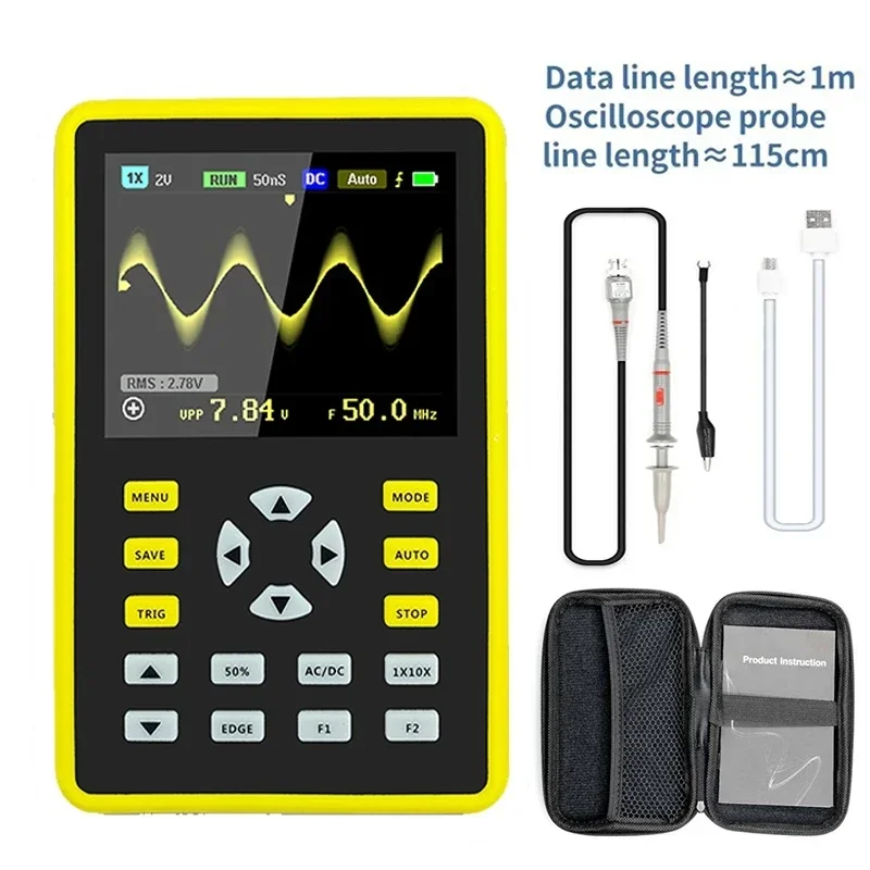 5012H Digital Storage Oscilloscope 2.4 Inch Tablet Oscilloscopes 500MS/s Sampling Rate 100MHz Analog Bandwidth Support Storage