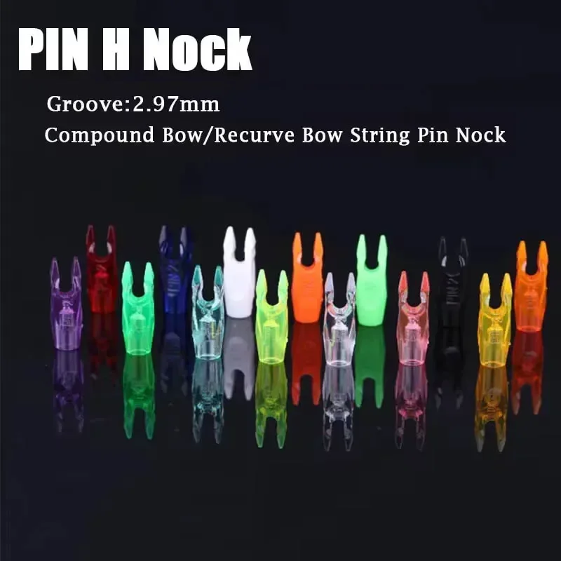 50pcs Archery Pin Nock 4.2/6.2mmArrow Nock 16strands Bowstring Shooting Arrow Tail for Outdoor Compound Bow Hunting Accessories