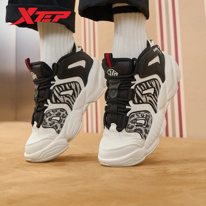 Xtep Heiye 3.0 Skateboarding Shoes Women Thick Sole Wear-Resistant Sneakers Increase Strong Wrapping Sport Shoes 977418310128