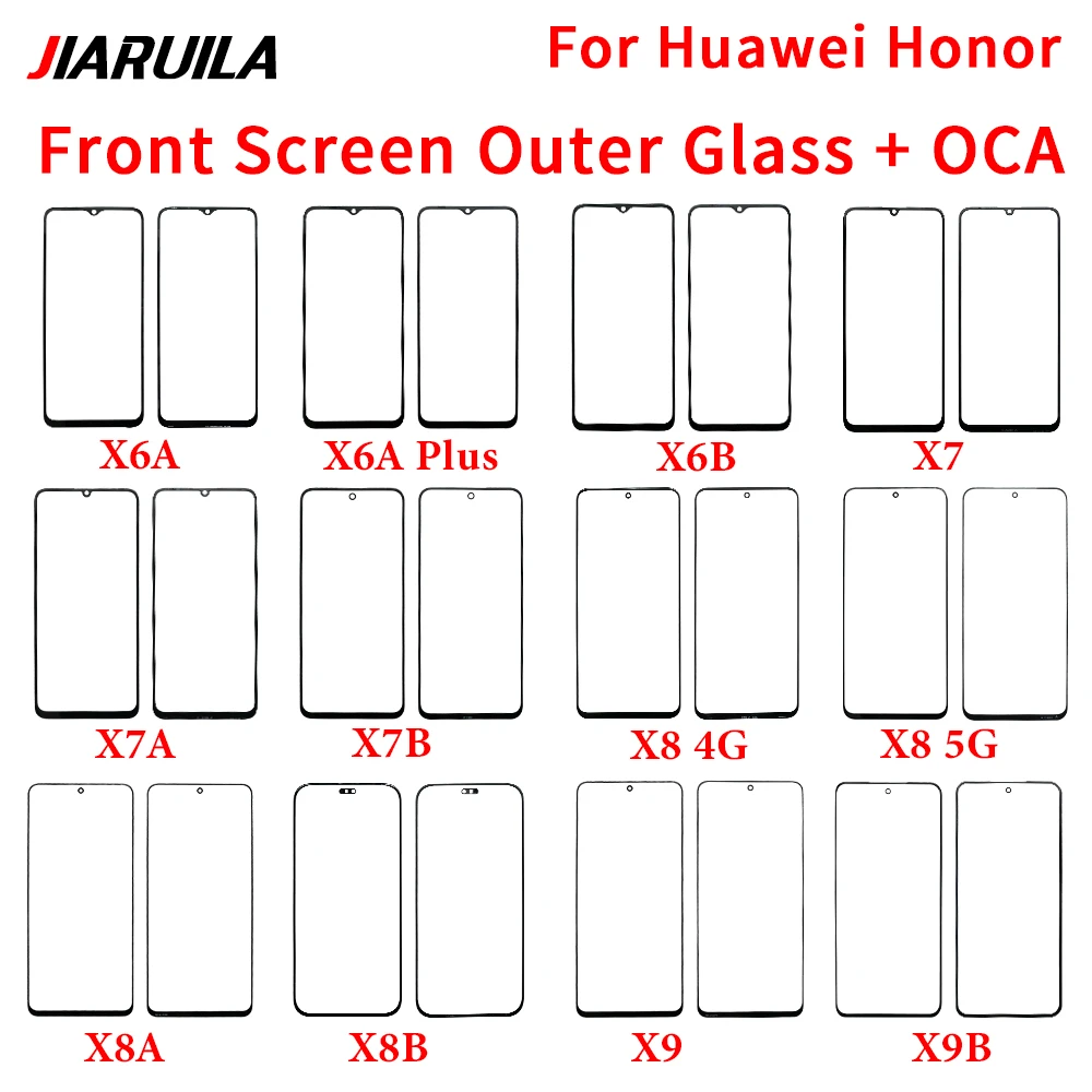 NEW Front Screen Outer GLASS LCD Lens + OCA Touch Panel For Huawei Honor X6B X7 X7A X7B X8A X8B X9A X9B X9 X8 4G 5G X6A Plus image 5