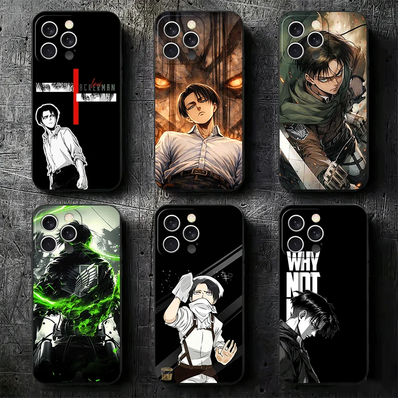 A-Attack On T-Titan Levi Soft Phone Case for iPhone 16 16E 17 Air 15 Pro Max 14 Plus 13 Mini 11 12 7 Black Cover Back Shell
