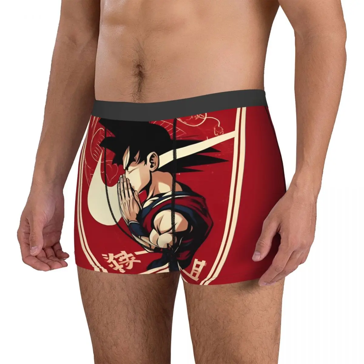 Homem dragon ball inspiro nike roupa interior sexy boxer shorts calcinha homme cuecas macias plus size