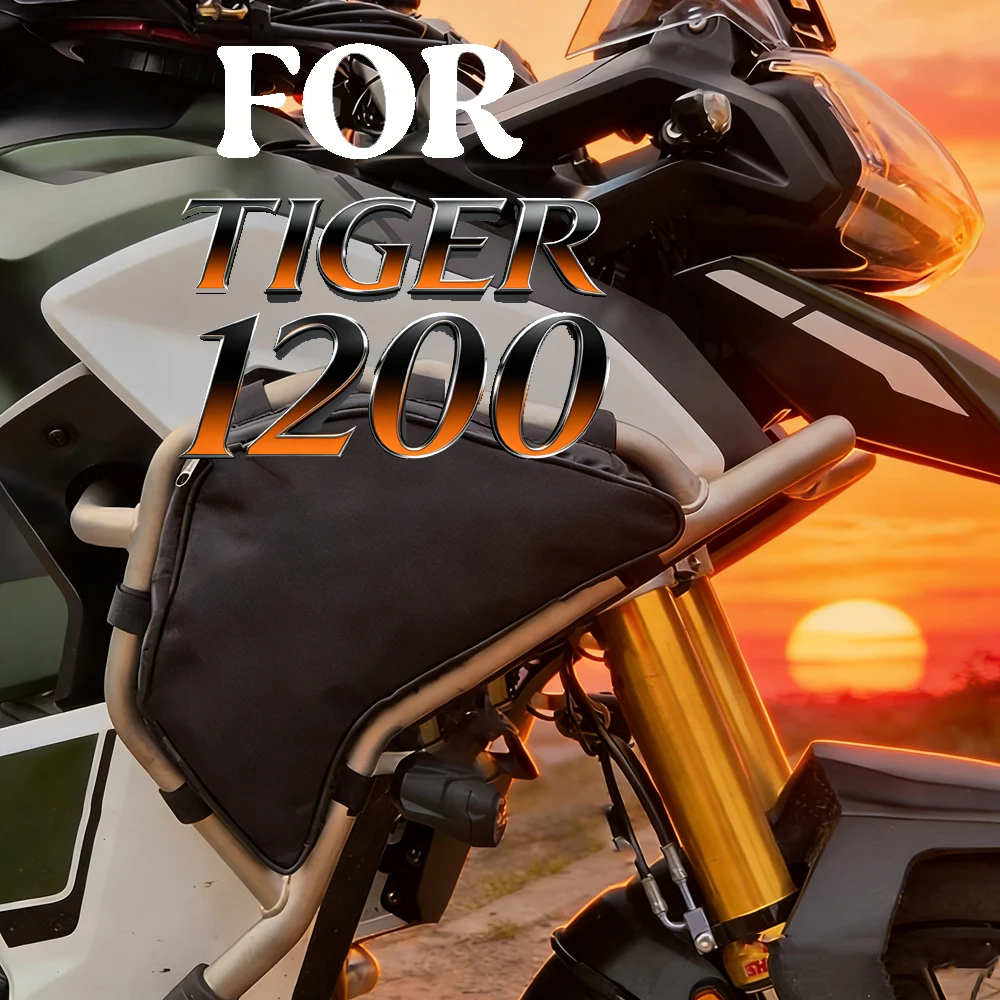 Image of Für TIGER 1200 Tiger 1200 2022-2025 Paket Werkzeugkasten Motorrad-Stoßstangen-Rahmentaschen Reparaturwerkzeug-Aufbewahrung Wasserdichte Tasche 2025