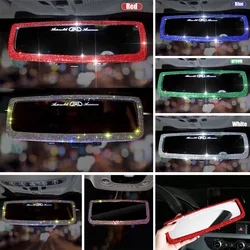 Crystal Rhinestone Car Rearview Mirror Covers Diamond Bling Car Interior Decoration Accessories Fit For Lady Woman Girls Gift