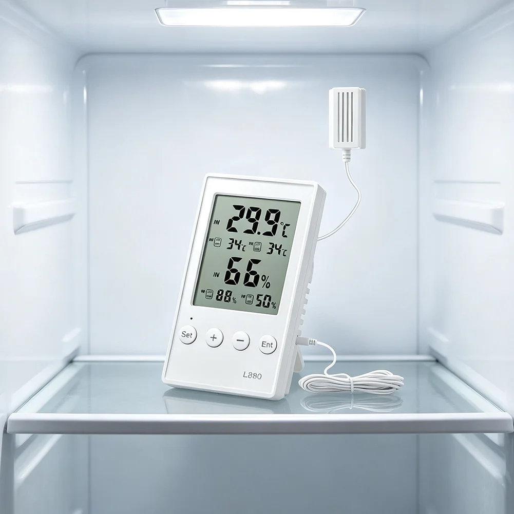 Thermometer Hygrometer for Refrigerator and Monitoring Supporting Wide Temperature Range and High Humidity Precision