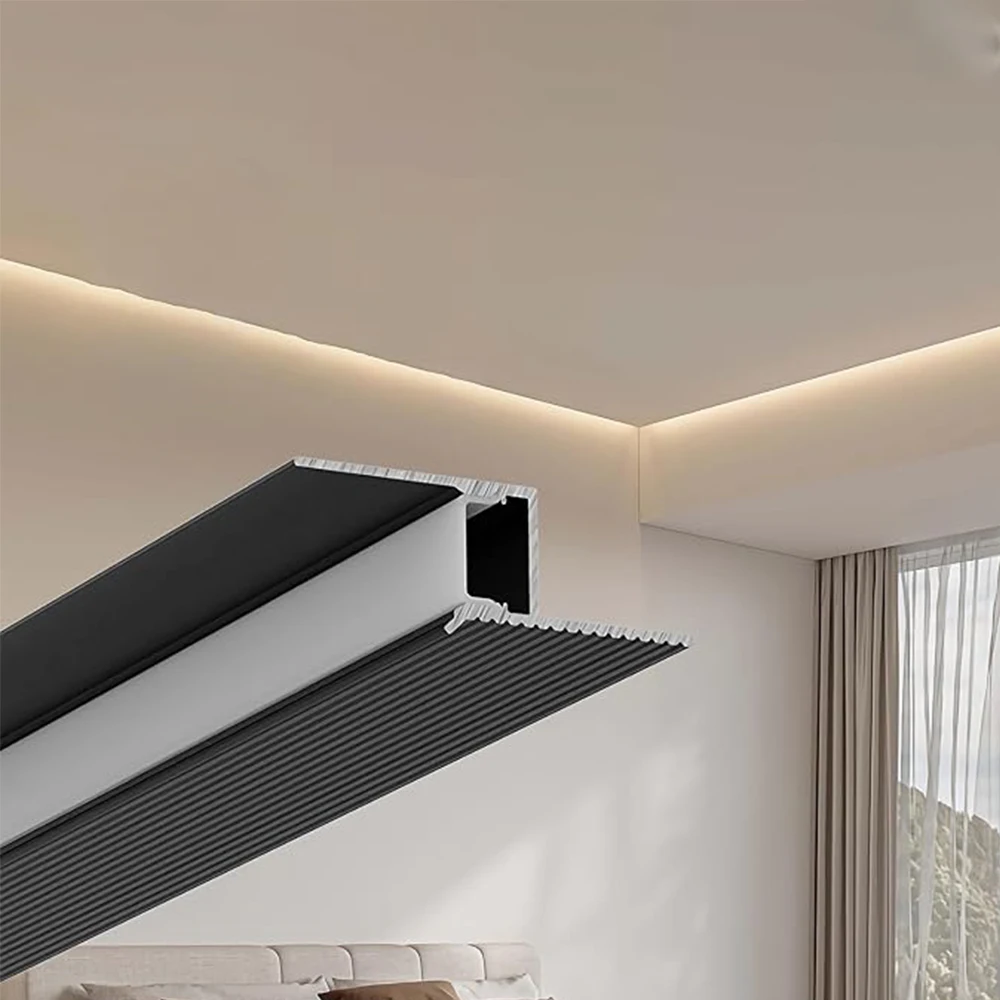 10PACK 1M Suspended Ceiling Aluminum Profile Z-Type, Edging Strip Backlight Groove Led Channel Indoor Wall Decor Linear Lamp