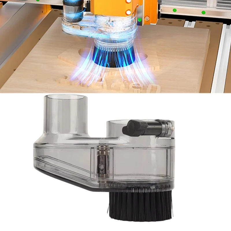 M11K-CNC Router Dust Shoe 52Mm Diameter Clear CNC Dust Boot With 38Mm Hose Diameter For Spindle Motors And Router