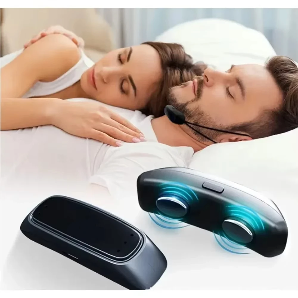 EMS Pulse Anti Snoring Device Electric Smart Sound Wave Induction Stop Snore Devices Stop Sleep Apnea Noise Reduction Sleep Aids