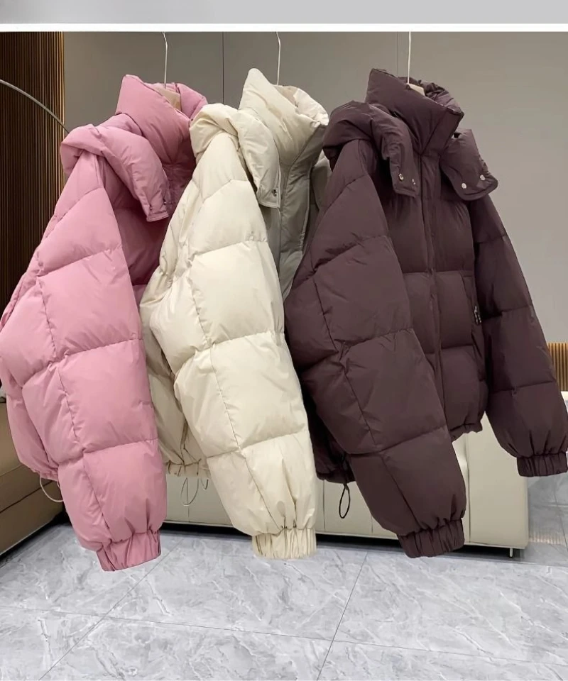 

2025 New Women Parkas Winter Warm Loose Puffy Coats Cotton Padded Stand Collar Korean Puffer Jackets Fashion Female Clothes