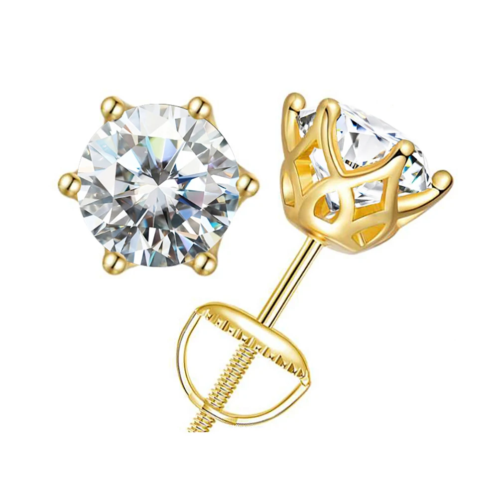 JoyceJelly 18k Vergoldete S925 Sterling Silber Grüne Moissanit-Ohrringe für Damen Klassisches 6-Krallen-Design Valentinstag-Geschenk – Detail 17