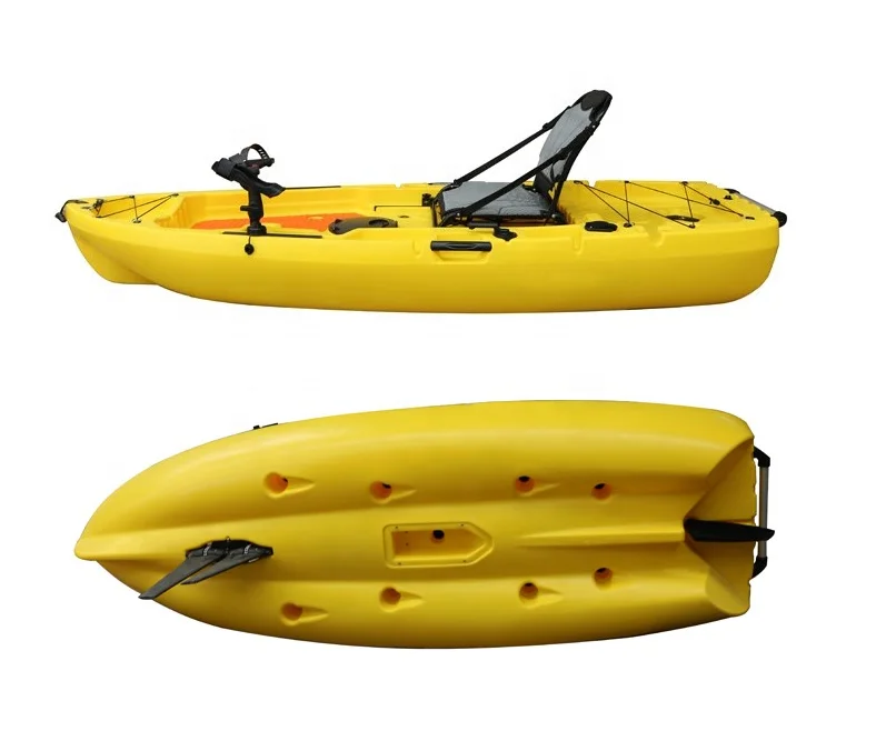 

High Quality Custom Single Sit-On-Top Fishing Kayak Pedals Wholesale HDPE LLDPE Plastic Canoe River Sea Use Includes Paddle