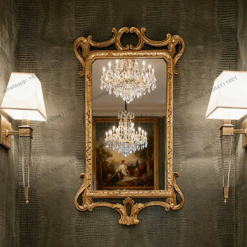 French irregular bathroom mirror, wall-mounted vintage decoration, minimalist dressing palace, Yanfeng smart makeup mirror