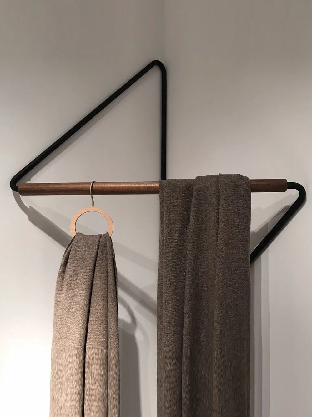 Custom: Designer style, corner hanger, wrought iron wooden coat rack, creative, modern, minimalist abstract tone