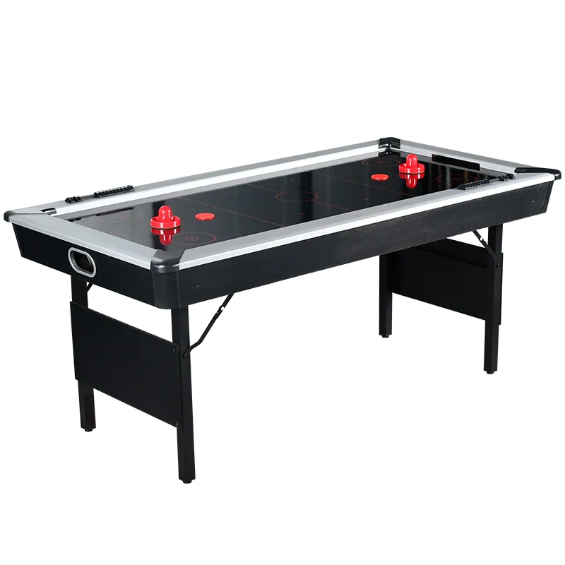 

6ft Electronic Air Hockey Table Folding Air Hockey Table Indoor Games Black Top TH-6001