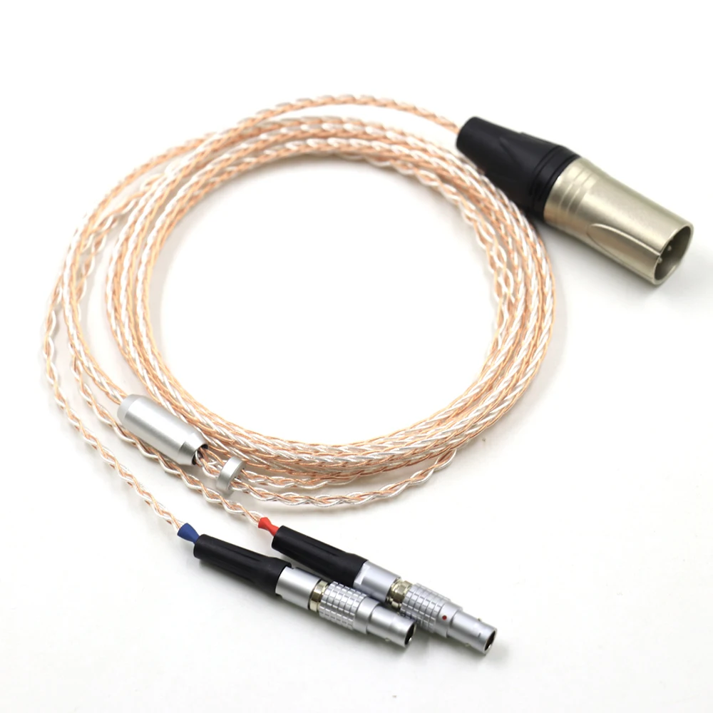 

HIFI Single Crystal Copper Silver Mix Headphone Upgrade Replace Cable For Focal Utopia ELEAR Earphone